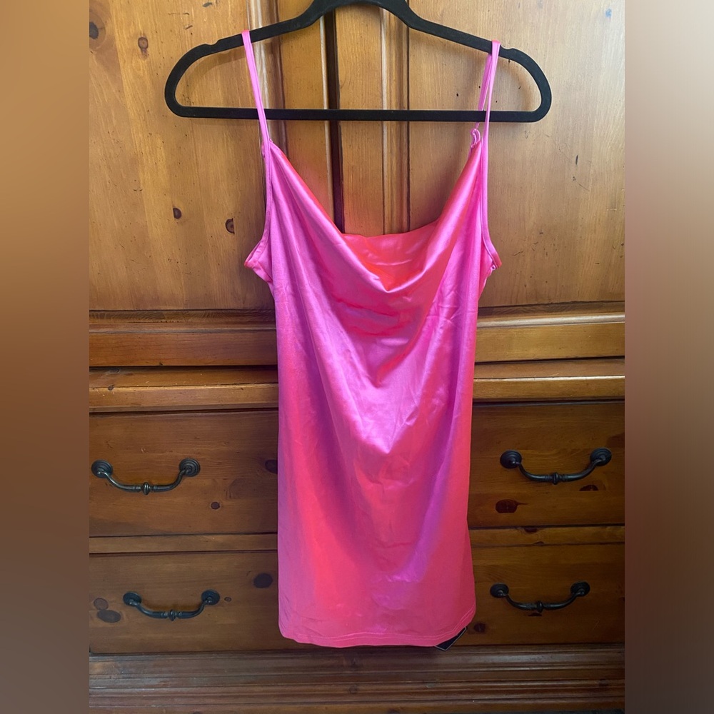 zaful hot pink slip dress!